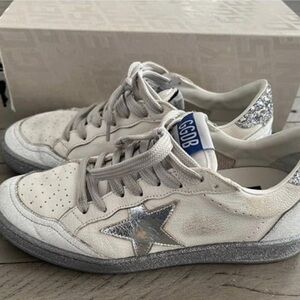 GOLDEN GOOSE BallStar Low Top Sneaker White/Silver
